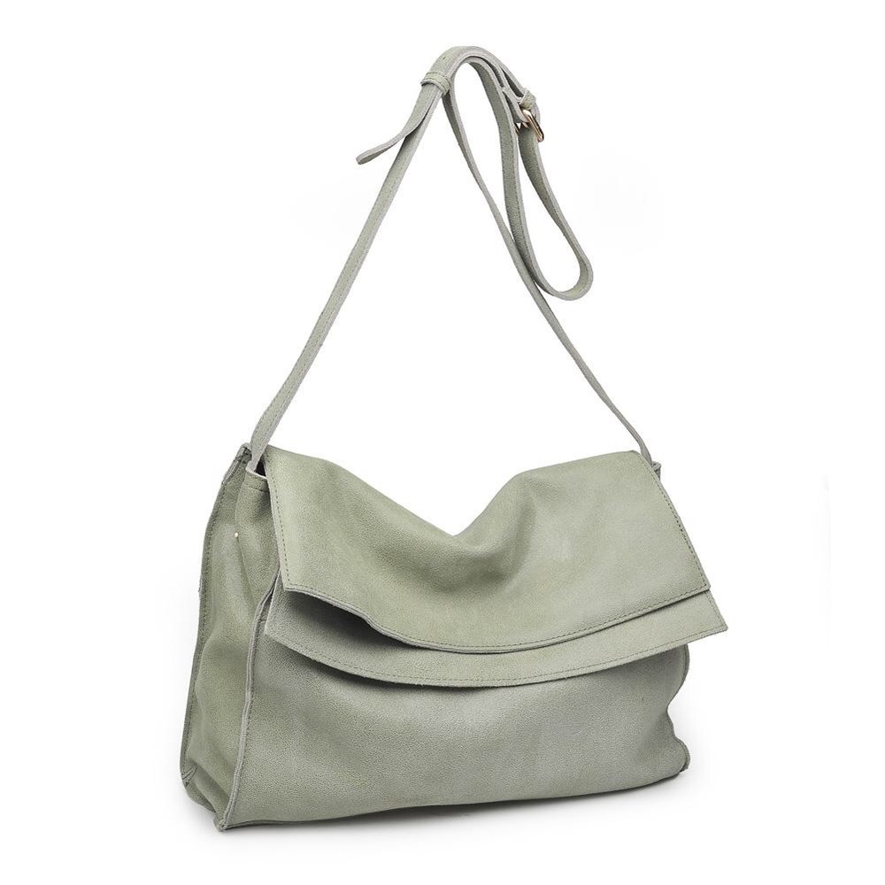 Moda Luxe vegan leather Messenger Bag. Olive
